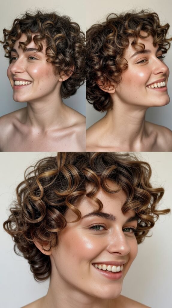 Asymmetrical Curly Cut