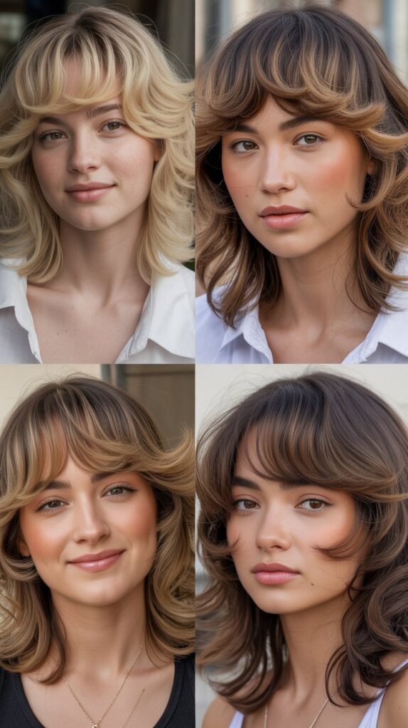 . Angled Wispy Bangs With Directional Layers