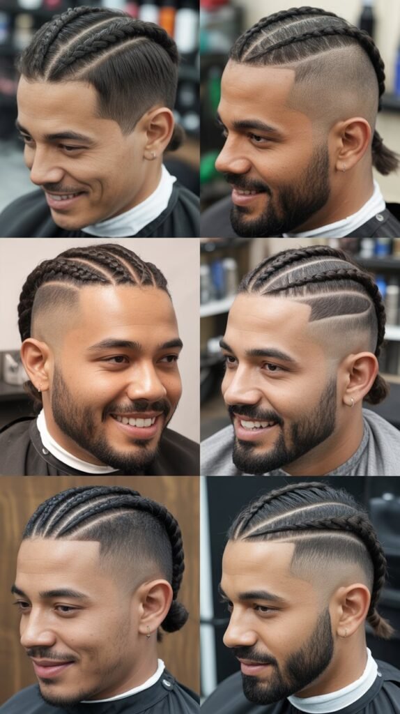 Temple Fade with Cornrow Top