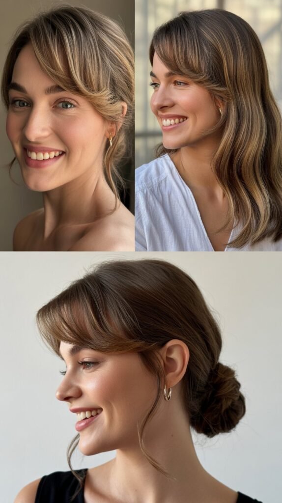 Side-Swept Wispy Bangs: Classic Elegance