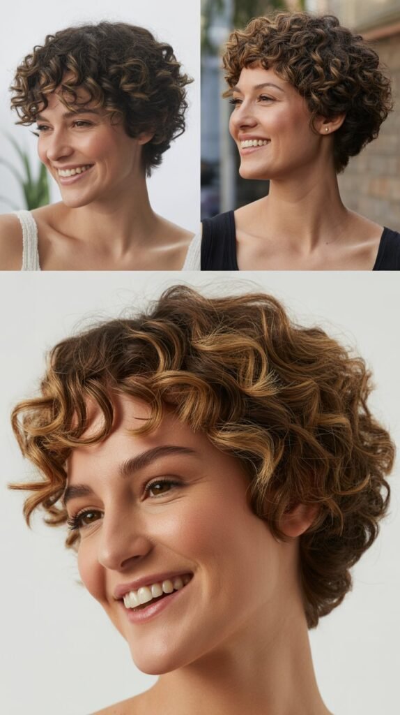 Curly Crop with Textured Top