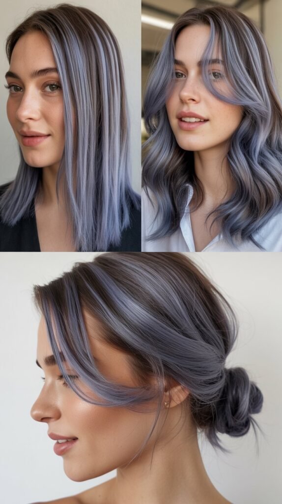Subtle Periwinkle Highlights for Professional Settings