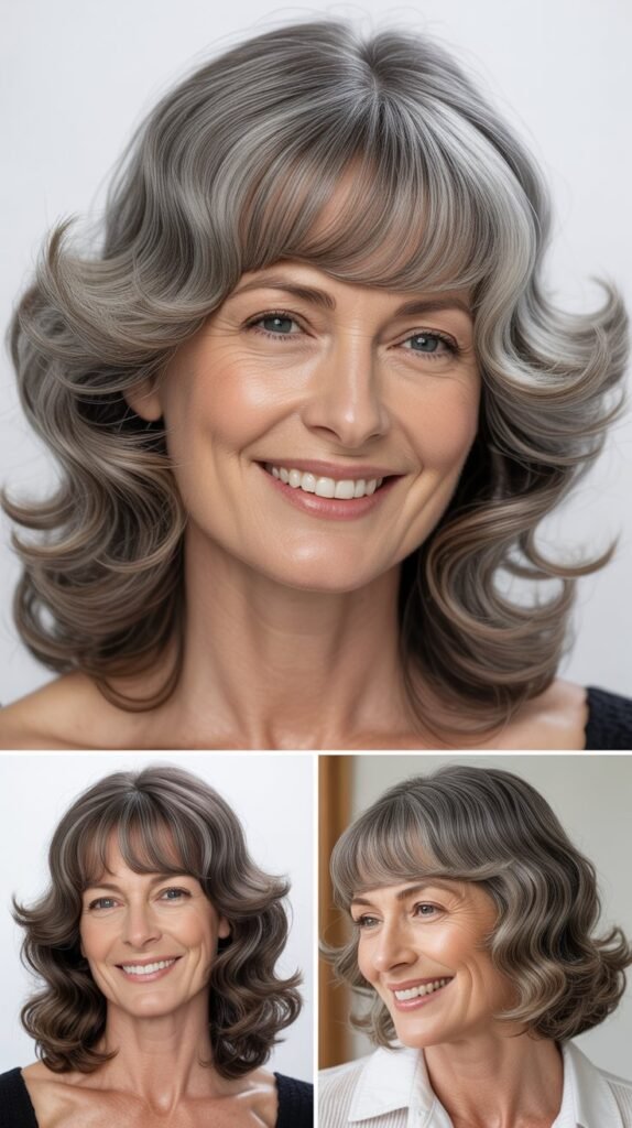 Polished Waves with Center-Parted Bangs