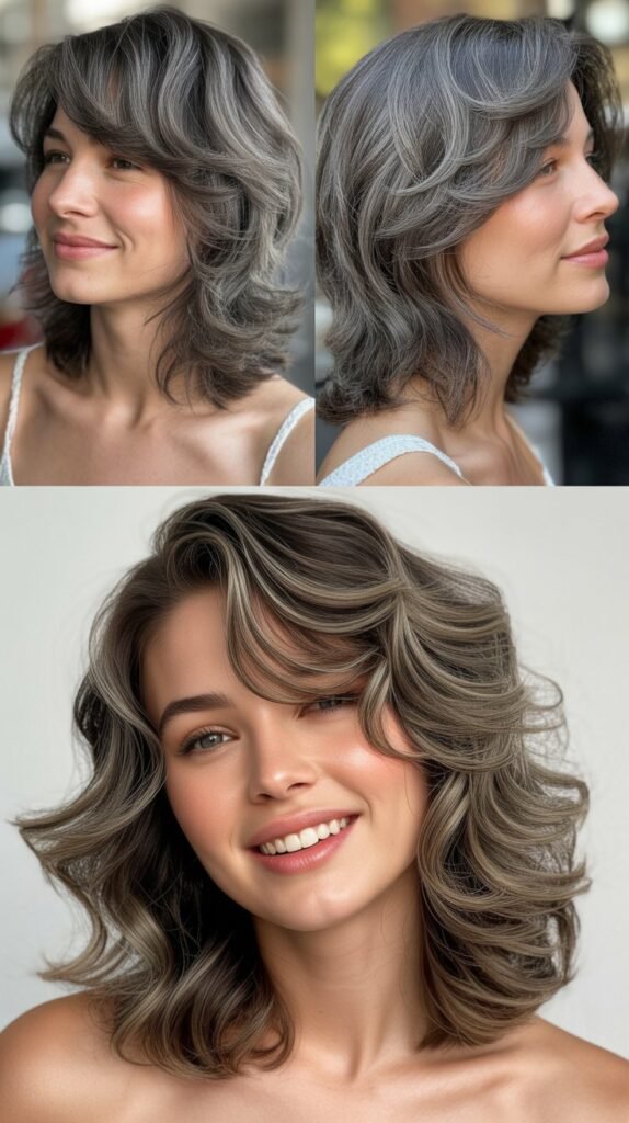  Pewter Gray Highlights with Choppy Midi Layers