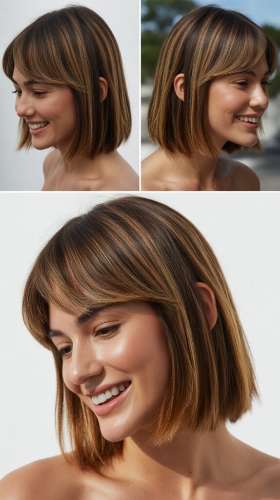 Straight Lob With Piecey Fringe