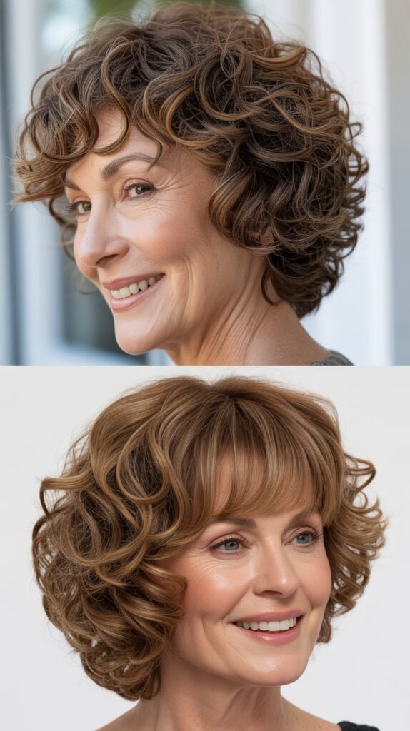 Curly Shag with Full Fringe