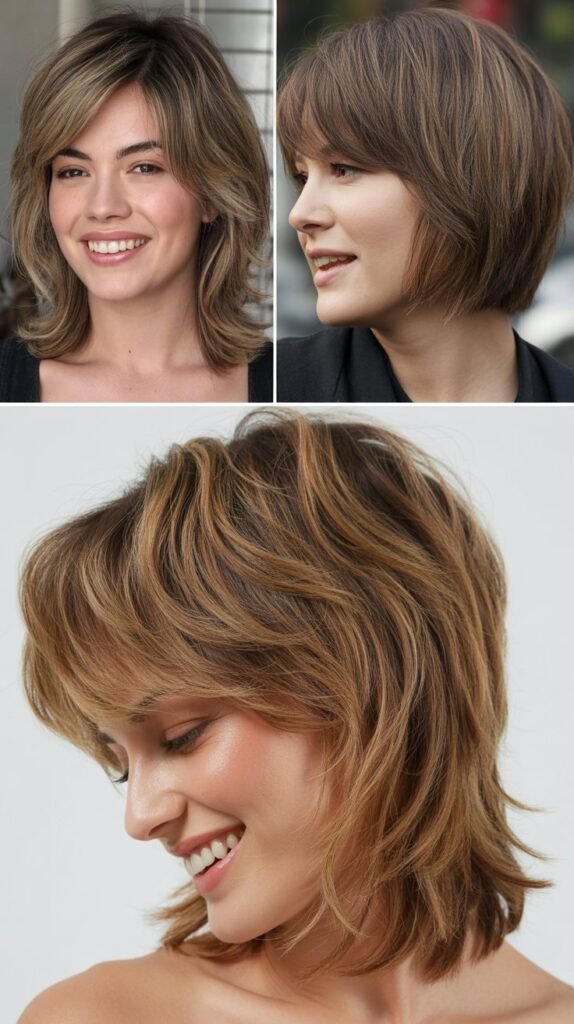  Asymmetrical Layers With Wispy Bangs: Embracing Modern Irregularity