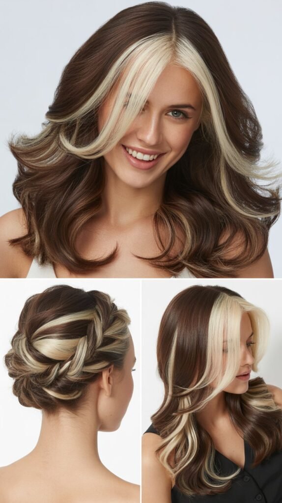 Dark Chocolate Extensions with Platinum Contrast