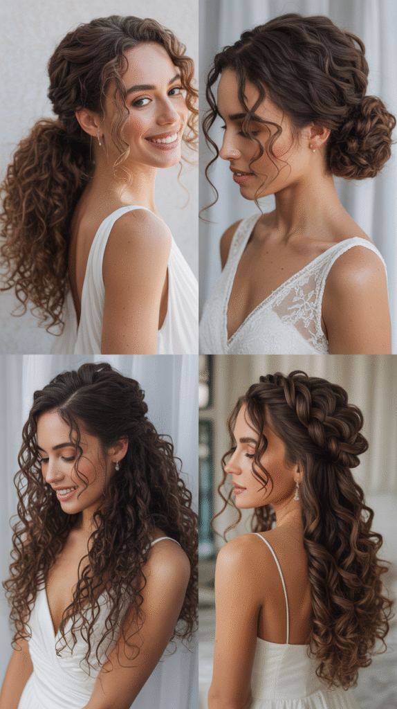 Asymmetrical Curly Updo