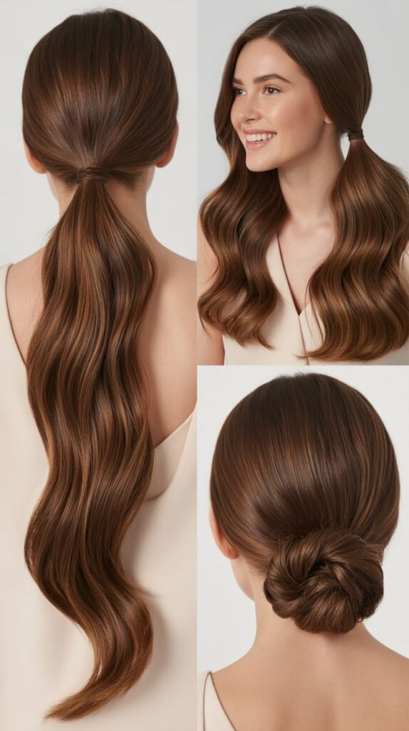 Ponytail Wrap Dark Chocolate Extensions