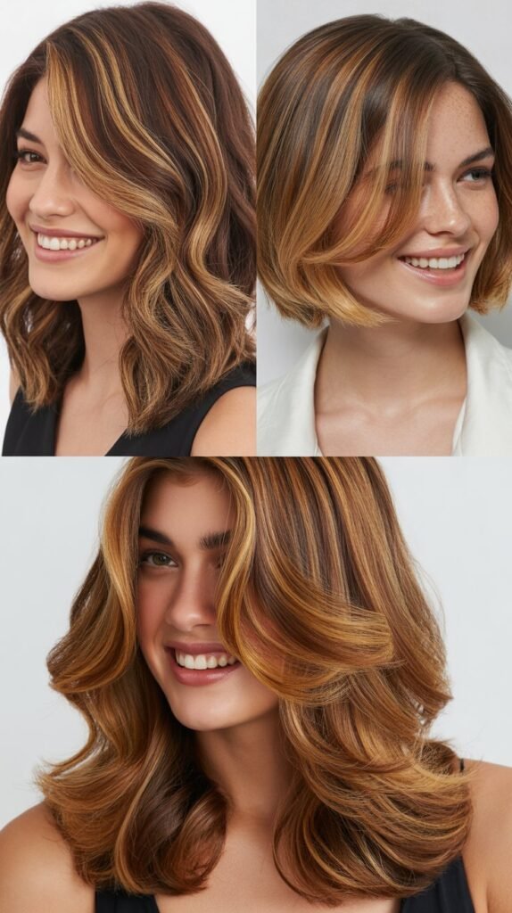 Chunky Caramel Highlights for Bold Statement