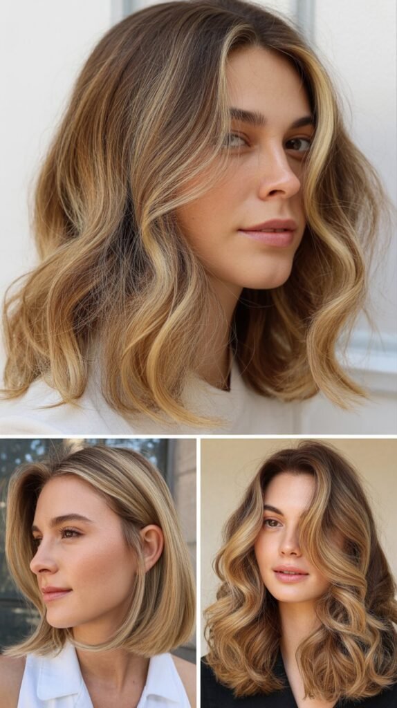 Golden Blonde Face-Framing Highlights