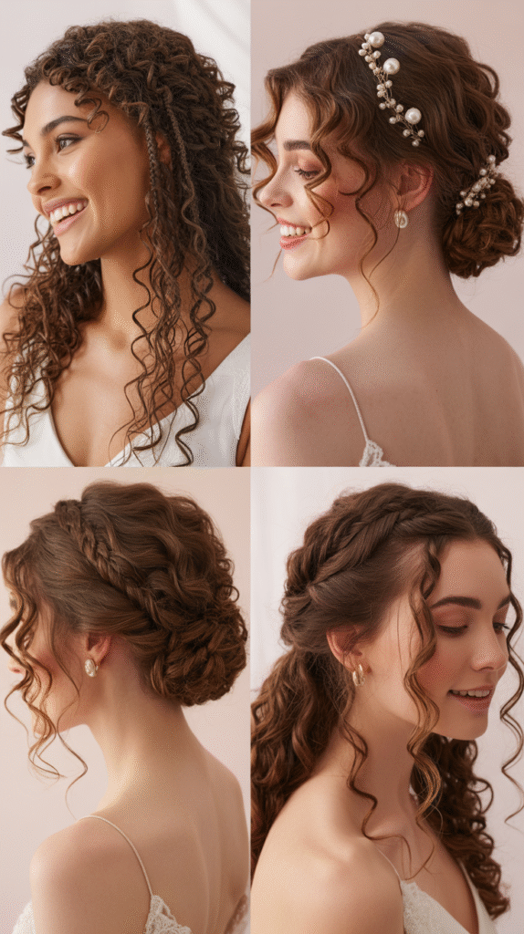 Milkmaid Braid with Curly Texture