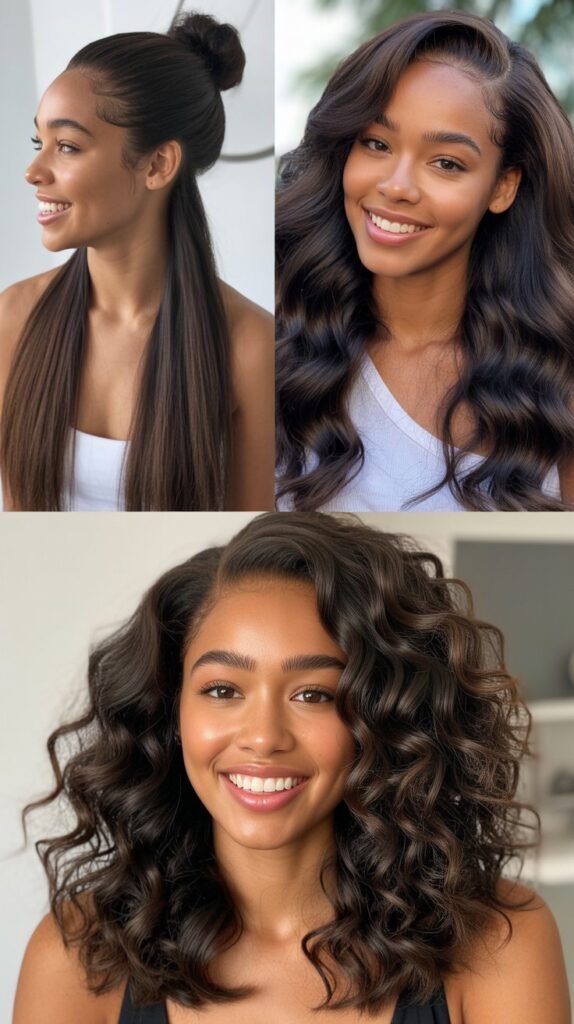 Dark Chocolate Extensions for Transitioning Hair