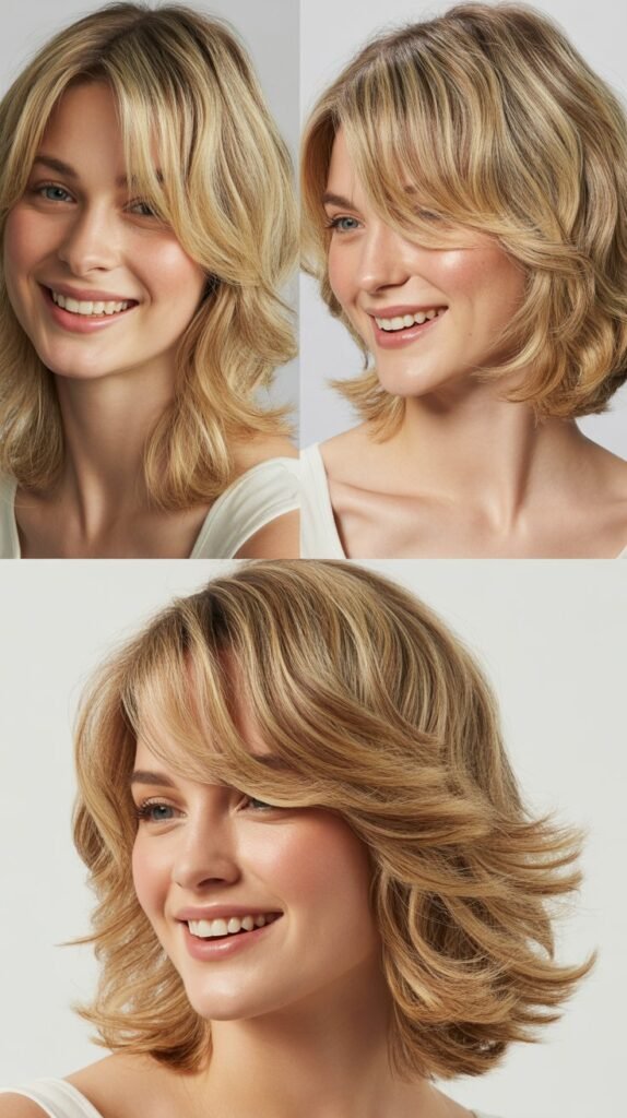 Subtle Blonde Face-Framing with Feathered Layers