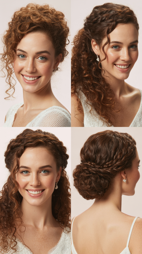  Bohemian Loose Curls with Floral Crown