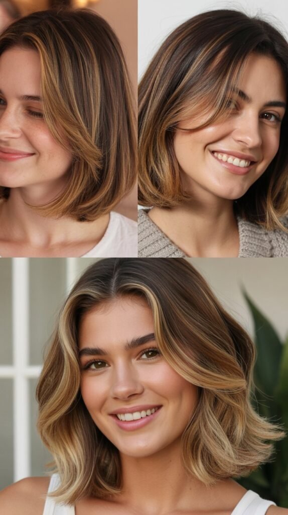 Bronde Balayage with Stacked Bob Layers
