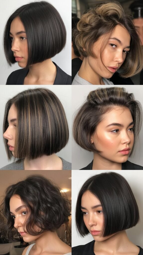 Blunt Cut with Voluminous Crown