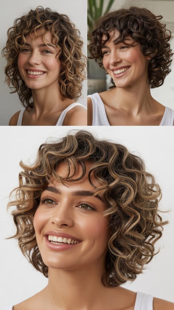 The Classic Curly Shag for Medium Length