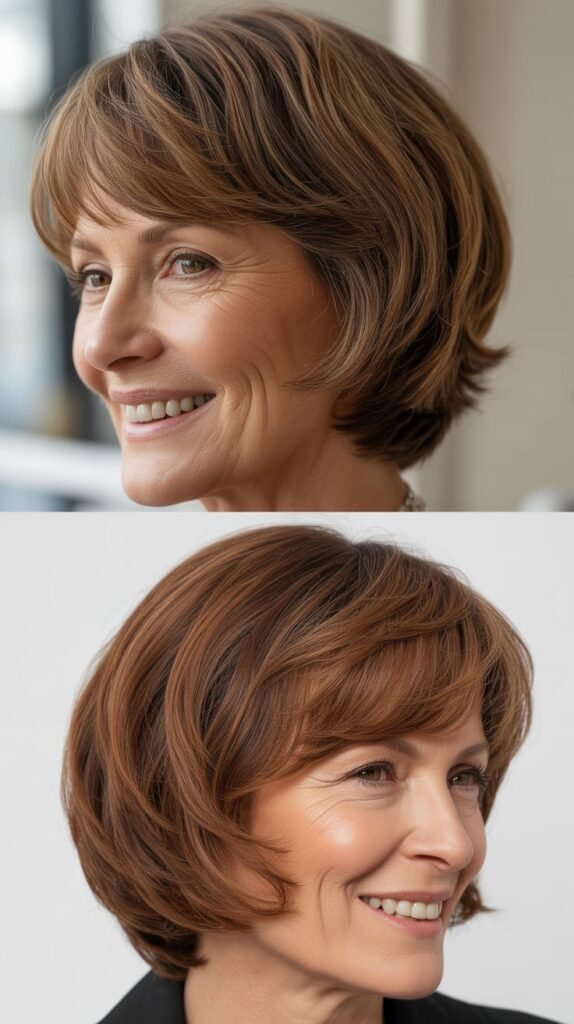 Stacked Bob with Wispy Bangs