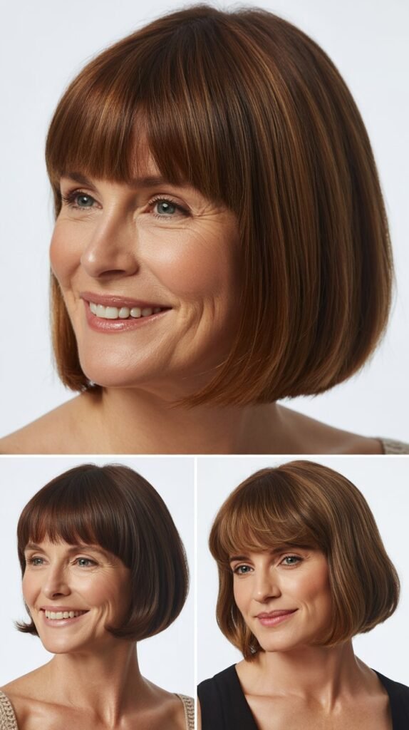  Polished Blunt Cut with Rounded Bangs
