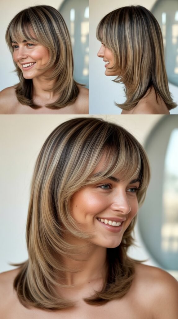 Blunt-Cut Wispy Bangs With Long Straight Layers