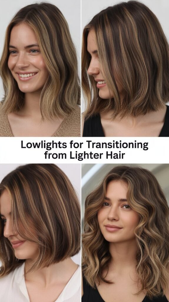 Lowlights for Transitioning from Lighter Hair