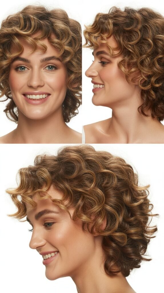  Voluminous Crown with Cascading Curls