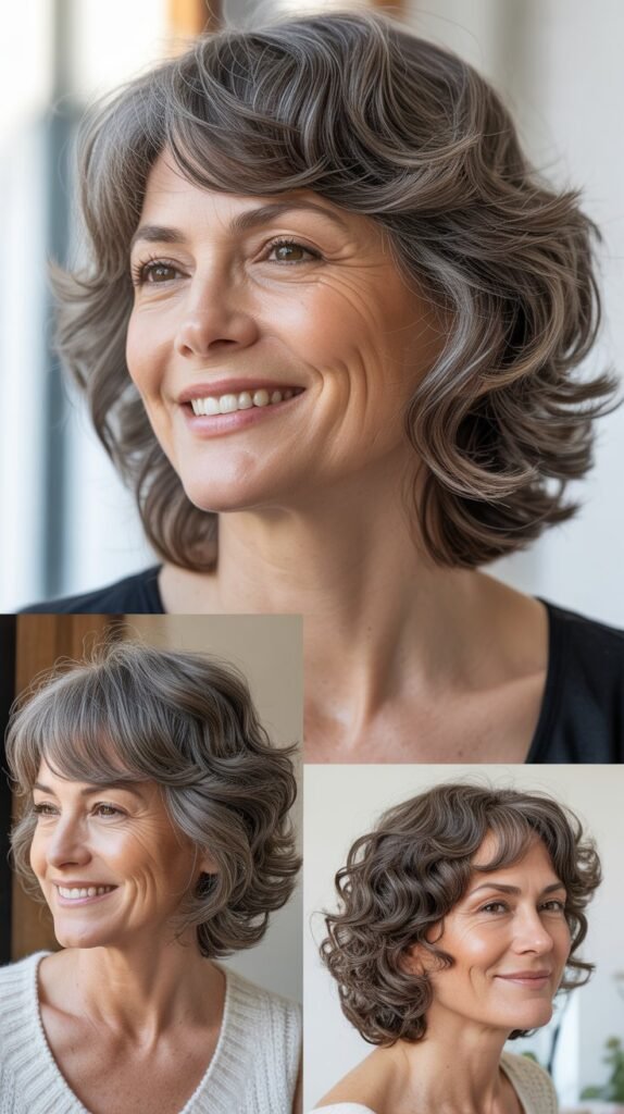 Wavy Lob with Long Fringe