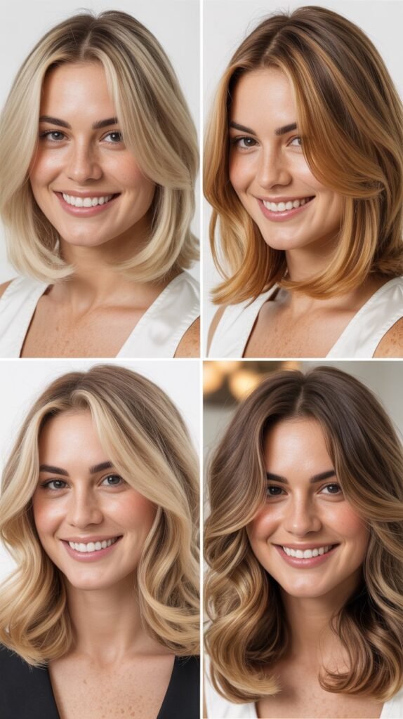 Caramel Highlights on Blonde Base