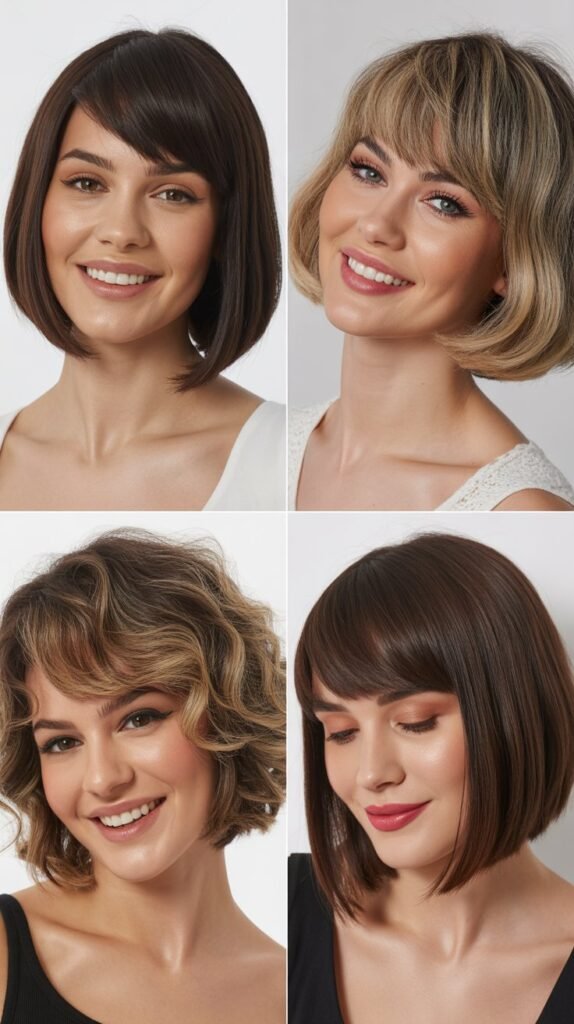A-Line Bob With Long Angular Bangs