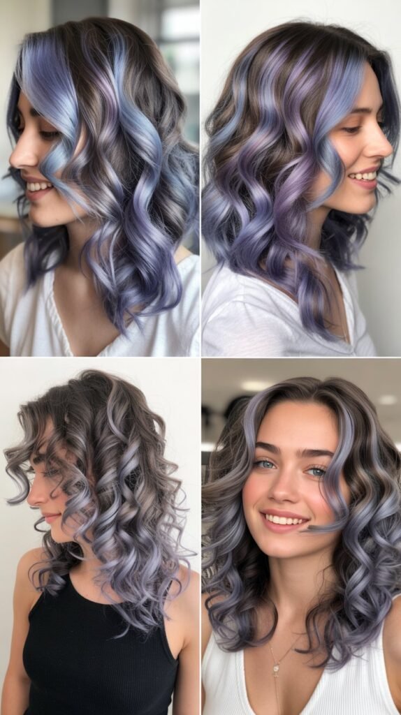  Pastel Purple Balayage for Loose Curls