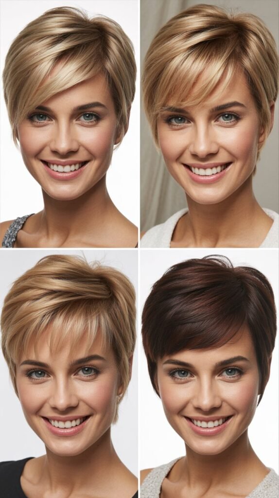 Graduated Pixie With Long Swept Bangs