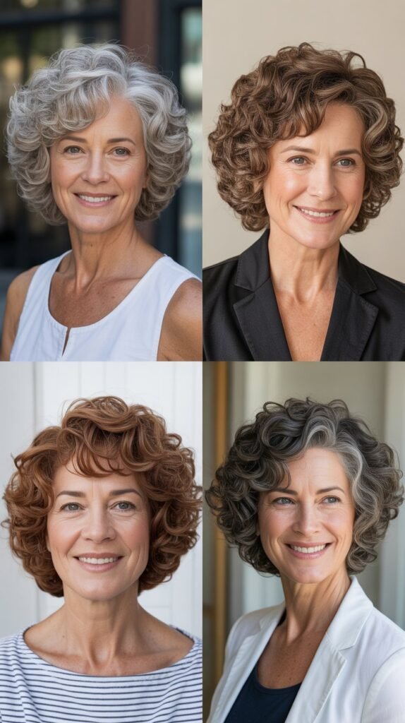 Layered Curly Cut with Graduated Perimeter