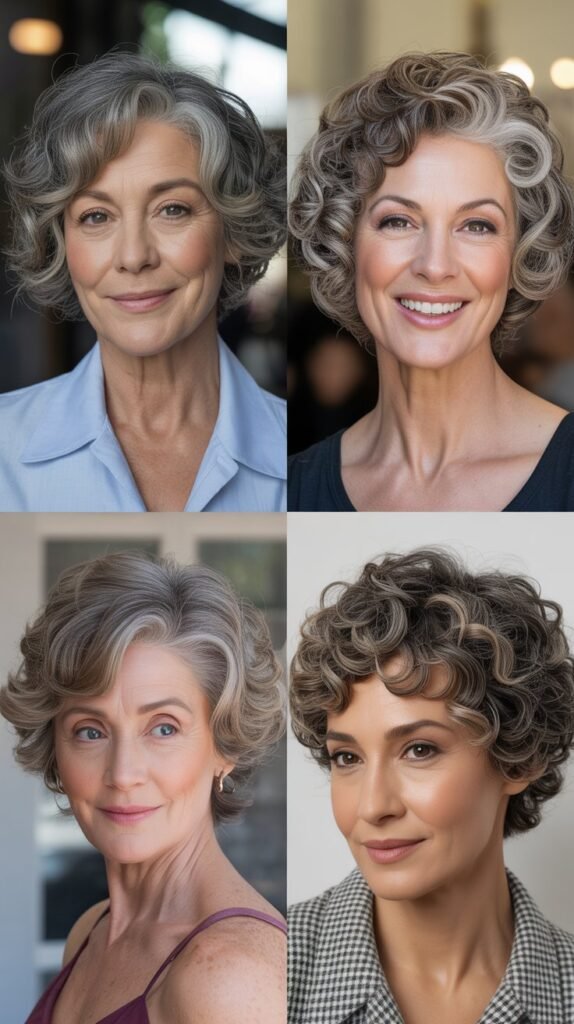 Rounded Curly Crop with Crown Height