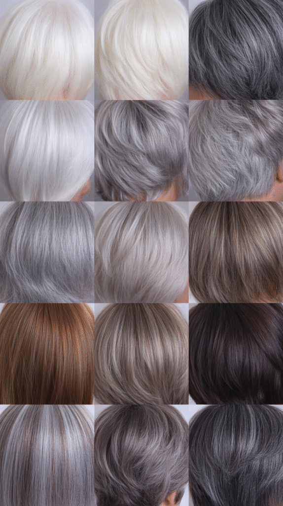 Gray Hair Color Variations and Tones