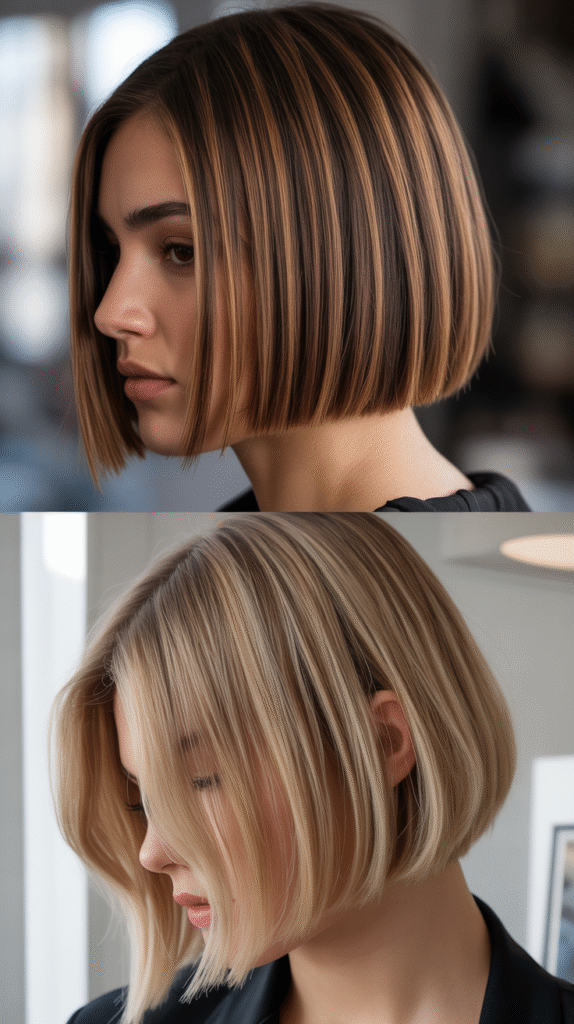 Blunt Cut with Highlights