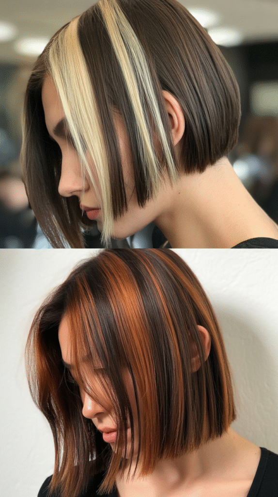  Blunt Cut With Peek-A-Boo Highlights