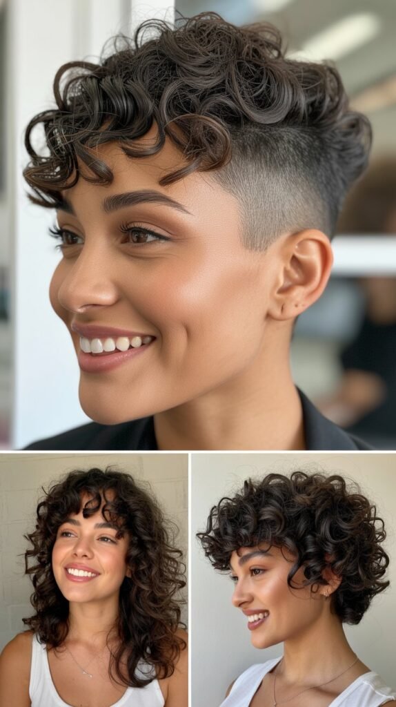 Curly Fringe with Fade