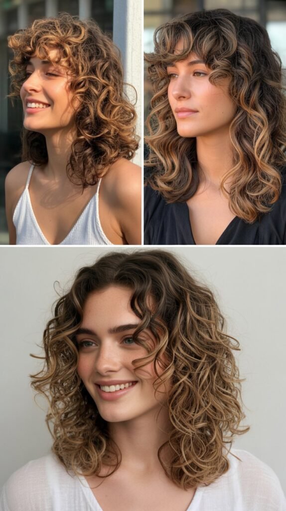 Mid-Length Curls with Lived-In Color