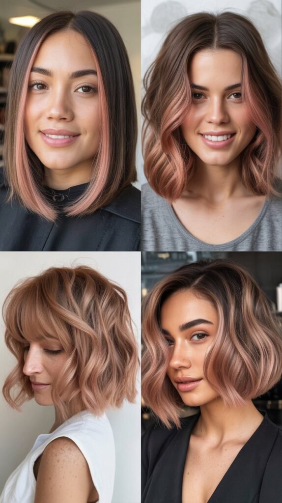  The Blunt Bob With Rose Gold Highlights