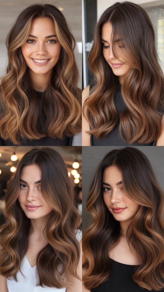 . Caramel Highlights on Medium Brown Hair