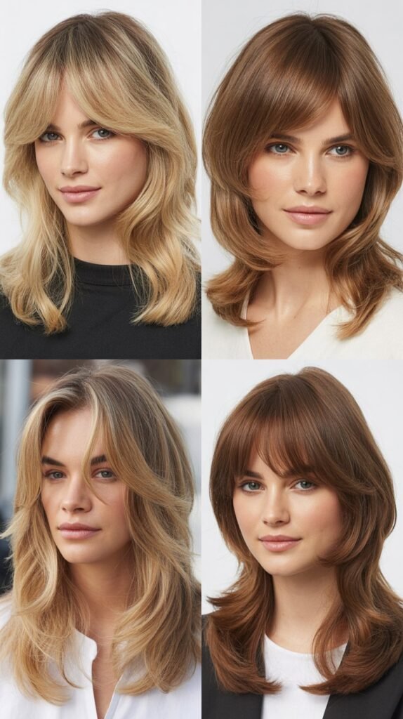 Feathered Wispy Bangs With Uniform Layers