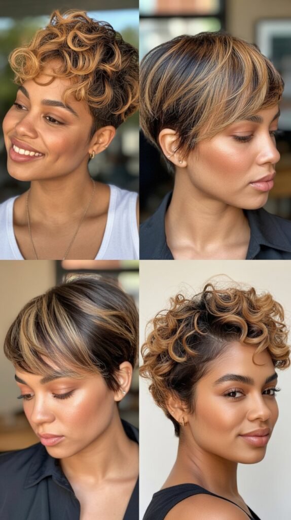 Pixie with Balayage Highlights