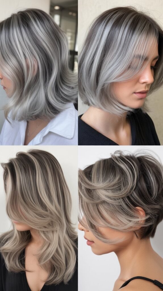 Platinum Balayage on Gray Hair