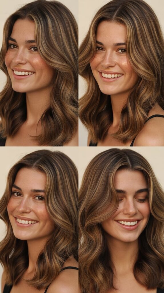 Golden Brown Lowlights and Highlights