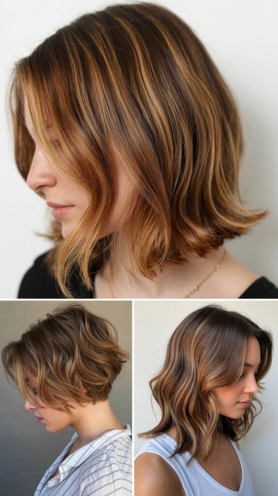 Caramel Highlights for Thin Hair