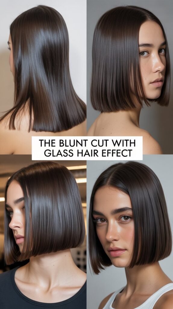The Blunt Cut with Glass Hair Effect