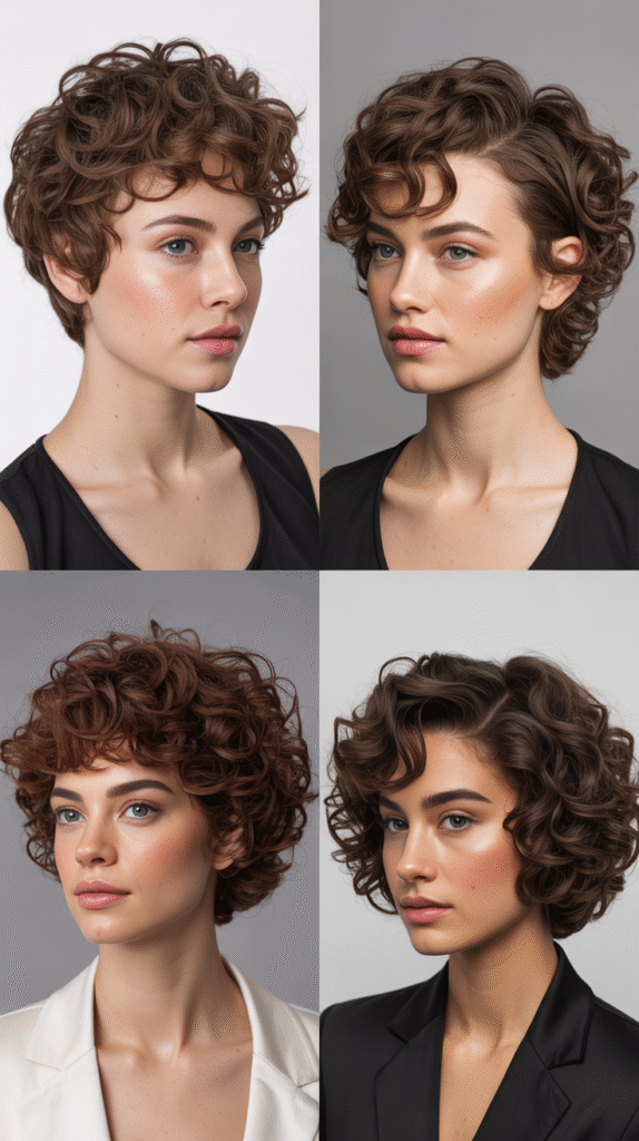 Side-Parted Curly Cut