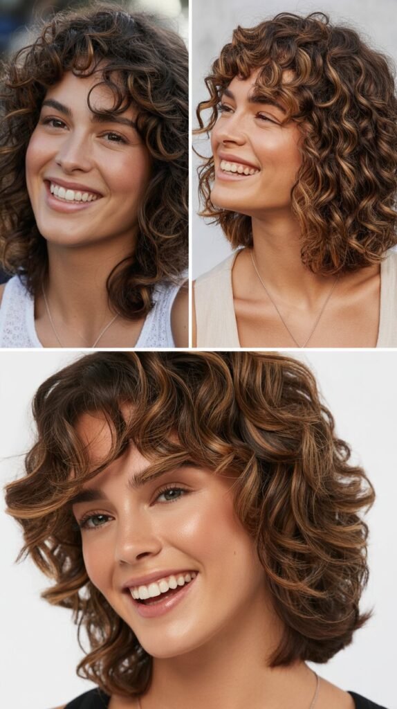 Curly Shag With Dimensional Brown Tones